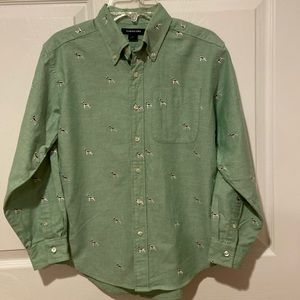 Lands end size 12 boys shirt with classic dog print